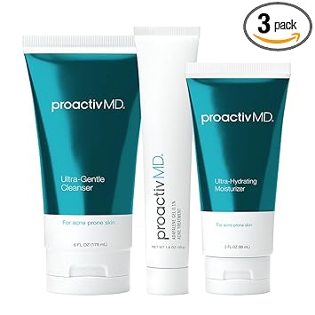 ProactivMD Adapalene Gel Acne Kit - with Adapalene Gel Acne Treatment, Green Tea Face Cleanser, and Moisturizer with Hyaluronic Acid- 90 Day Kit