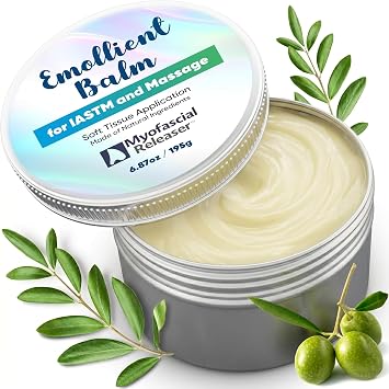 Myofascial Releaser Emollient Balm for IASTM & Gua Sha – Non-Greasy Massage Balm for Tool Glide and Bodywork – Natural, Hypoallergenic, Unscented Massage Balm Alternative to Oil (195g)