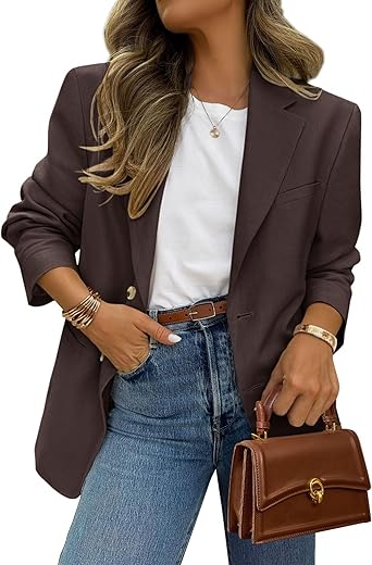 PRETTYGARDEN 2026 Blazers for Women Business Casual Long Sleeve Lapel Open Front Suit Jacket Work Blazer with Pockets