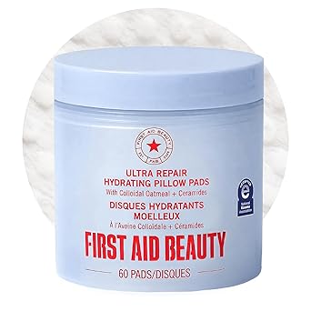 First Aid Beauty Daily Facial Treatment Pads, AHA Exfoliating, Hydrating Barrier Support & Salicylic Acid Acne Pads, Sensitive Skin Safe