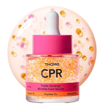 THOME CPR Serum - Collagen 1 + Peptide 1 + Retinal 0.1 Triple Synergy Mechanism, High Potency Firming Serum for Fine Lines & Wrinkles, Texture & Pore Refining, Korean Skincare, 1.01 fl oz.