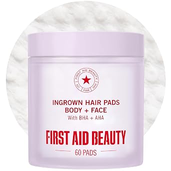 First Aid Beauty Ingrown Hair Pads Aftershave Treatment to Help Prevent Razor Bumps, Exfoliate Underarms & Bikini Area, Sensitive Skin
